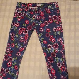 Aeropostale floral blue skinny jeans